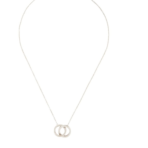 Tiffany & Co. Elsa Peretti Double Loop Pendant Necklace 16" Silver - Picture 2 of 3